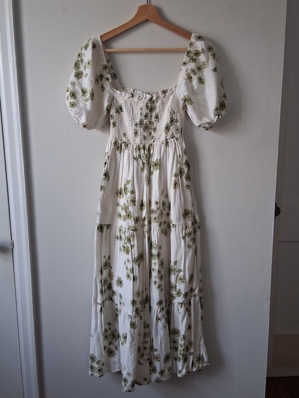 Abercrombie & Fitch Floral Dress Linen & Rayon Mix